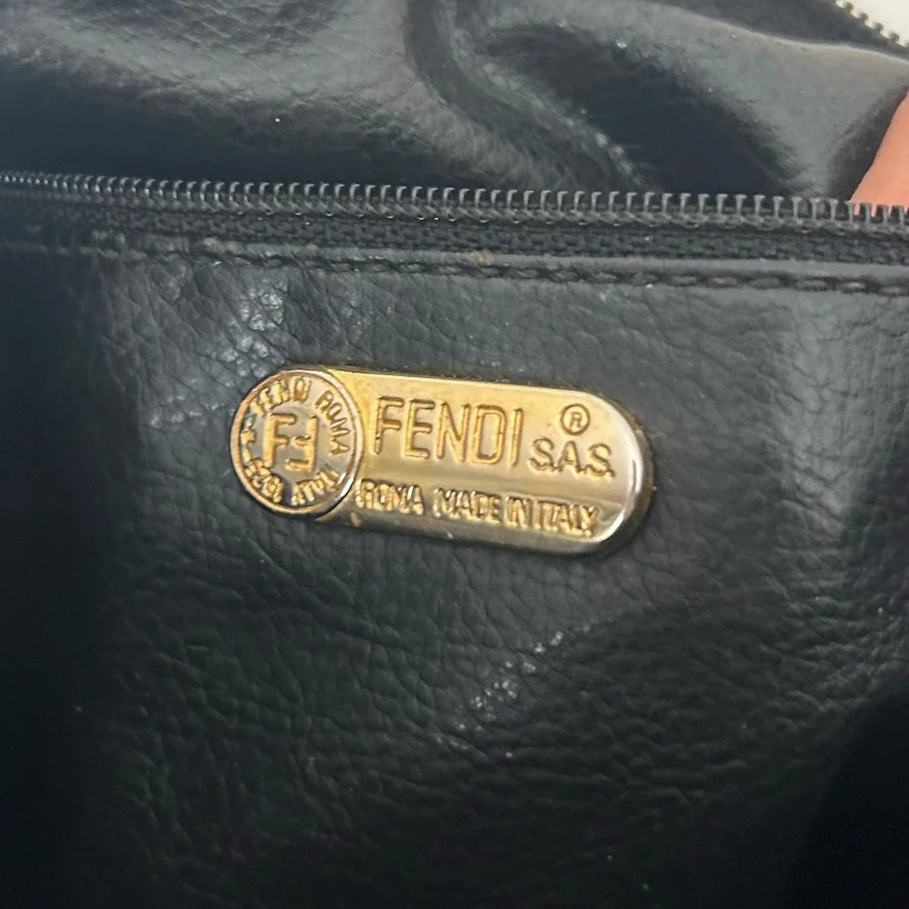 Fendi Vintage‎ Designer Neutral Classic Preppy Striped Brown & Tan Crossbody Bag